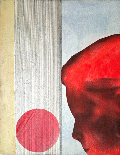 Ohne Titel (roter Kopf und Punkt) | © Galerie Dr. Markus Döbele