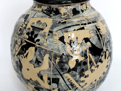 Großer Topf (Schwarz – weiß) | © Galerie Dr. Markus Döbele